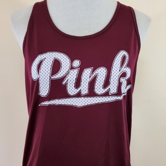 Victoria's Secret Pink burgundy racerback tank top Women's size small - Picture 3 of 7